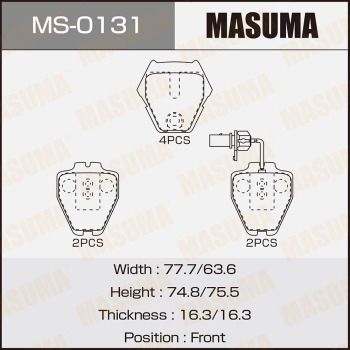 Комплект тормозных колодок MASUMA MS-0131 для AUDI A6