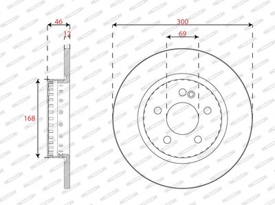 Tweedelige remschijf Achter Links/Rechts past: MERCEDES C (A205), C (C205), C T-MODEL (S205), C (W205) 1.5-2.2DH 12.13-04.23