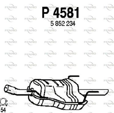 FENNO P4581 Глушитель выхлопных газов  для OPEL ZAFIRA A вэн (T98) 1.8 16V (F75)