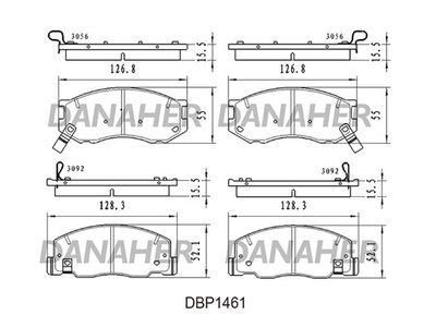 DANAHER DBP1461 Тормозные колодки и сигнализаторы для TOYOTA PREVIA I (_R1_, _R2_) 2.4 4WD (TCR21_, TCR20_)
