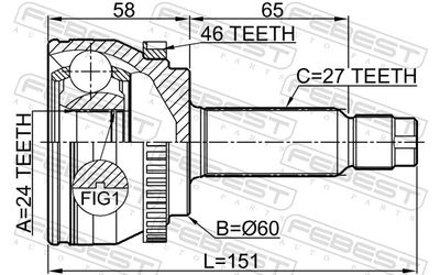 Joint Kit, drive shaft 2210-SOUA46