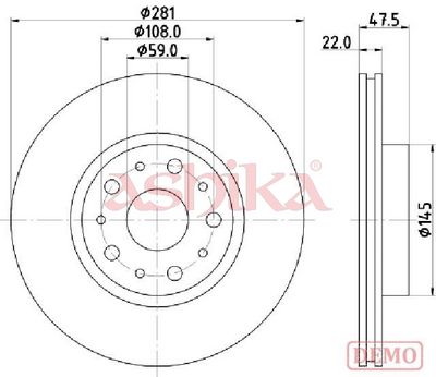 спирачен диск ASHIKA 61-00-0229C