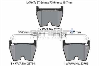 Sada brzdových doštičiek, kotúčová brzda PAGID RACING T8044SP2001