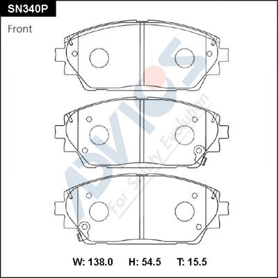 Комплект тормозных колодок, дисковый тормоз ADVICS SN340P для MAZDA CX-30
