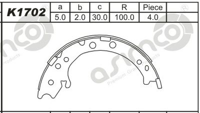 ASIMCO K1702 Ремкомплект барабанных колодок для HONDA CR-V III (RE_) 2.4 i-VTEC 4WD (RE7) ASIMCO K1702 Ремкомплект барабанных колодок для HONDA CR-V III (RE_) 2.4 i-VTEC 4WD (RE7)