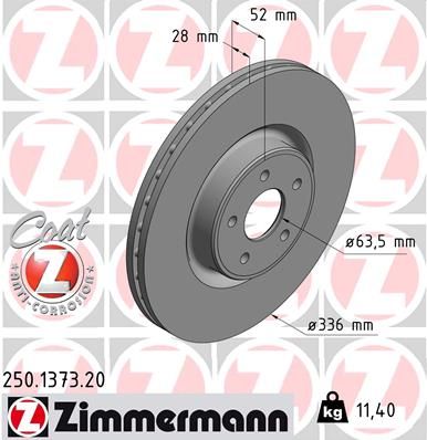 ZIMMERMANN 250.1373.20 Деталь для FORD FOCUS II (DA_, HCP, DP) 2.5 RS