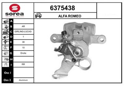 STARTCAR 6375438 Тормозной суппорт  для ALFA ROMEO MITO (955_) 1.4 (955AXB1B)
