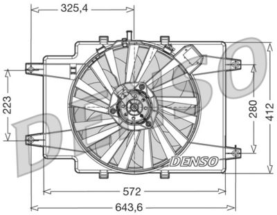 DENSO DER01007 Вентилятор системы охлаждения двигателя  для ALFA ROMEO 147 (Альфа-ромео 147)