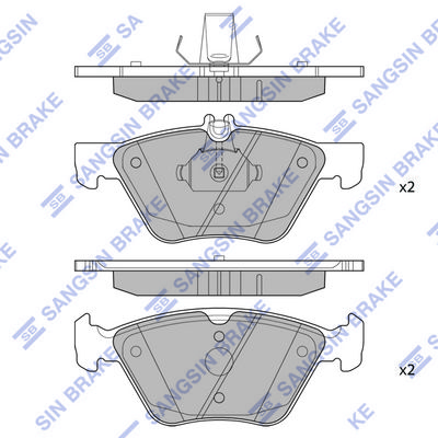 комплект спирачно феродо, дискови спирачки Hi-Q SP2293