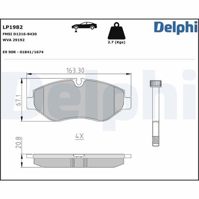 Brake Pad Set, disc brake LP1982