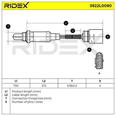 ламбда-сонда RIDEX 3922L0090
