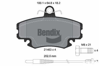 Комплект тормозных колодок, дисковый тормоз BENDIX Braking BPD1005 для DACIA SOLENZA