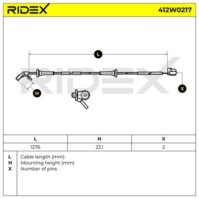 датчик, обороти на колелото RIDEX 412W0217