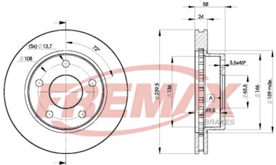 Тормозной диск FREMAX BD-7974 для FORD P100