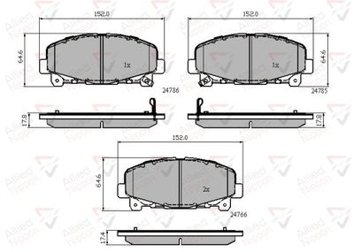 Комплект тормозных колодок, дисковый тормоз COMLINE ADB32010 для ACURA TLX