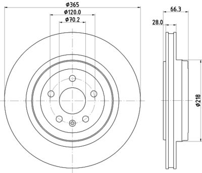 Тормозной диск HELLA 8DD 355 132-901 для TESLA MODEL X
