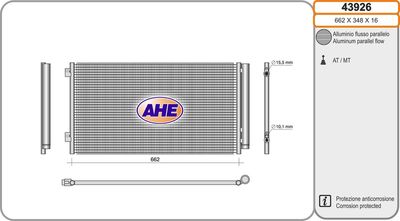 Конденсатор, кондиционер AHE 43926 для JEEP COMPASS