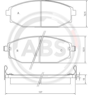 Комплект тормозных колодок, дисковый тормоз A.B.S. 37173 для HYUNDAI GALLOPER