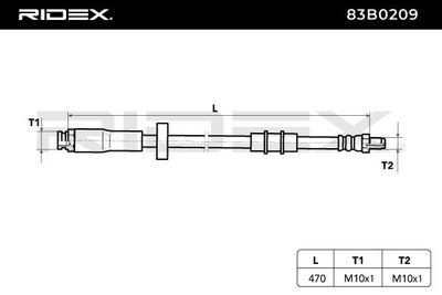 спирачен маркуч RIDEX 83B0209