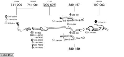 Układ wydechowy BOSAL SYS04555