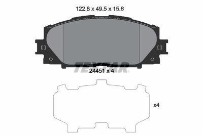 Комплект тормозных колодок, дисковый тормоз TEXTAR 2445101 для GREAT WALL VOLEEX