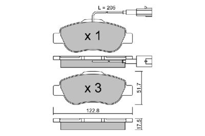 Комплект тормозных колодок, дисковый тормоз AISIN BPFI-1015 для FIAT PANDA