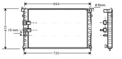 RADIATOR RACIRE MOTOR AVA QUALITY COOLING PEA2232