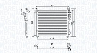 Конденсатор, кондиционер MAGNETI MARELLI 350203980000 для KIA PICANTO