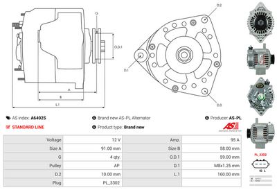GENERATOR / ALTERNATOR AS-PL A6402S 4
