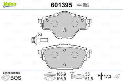 Комплект тормозных колодок, дисковый тормоз VALEO 601395 для OPEL GRANDLAND