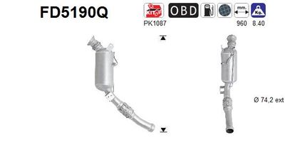 Filtr sadzy / filtr cząstek stałych, układ wydechowy AS FD5190Q