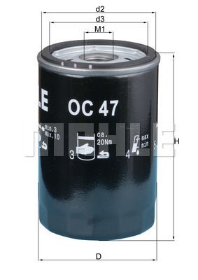 Масляный фильтр KNECHT OC 47 OF для VW SCIROCCO