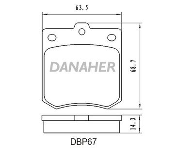 Комплект тормозных колодок, дисковый тормоз DANAHER DBP67 для MAZDA 1000