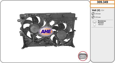 AHE 309.349 Вентилятор системы охлаждения двигателя  для JEEP RENEGADE (Джип Ренегаде)
