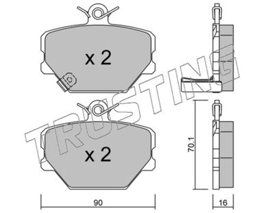 Zestaw klocków hamulcowych, hamulce tarczowe TRUSTING 350.0