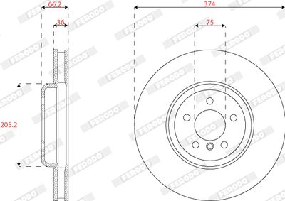 Bromsskiva FERODO DDF2042LC-1