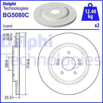 Bromsskiva DELPHI BG5080C