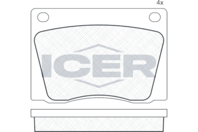 комплект спирачно феродо, дискови спирачки ICER 180009