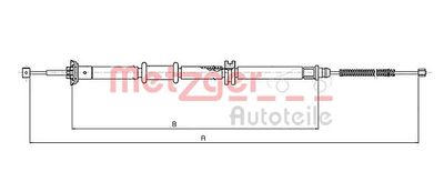 METZGER 12.0733 Трос ручного тормоза  для FIAT QUBO (Фиат Qубо)