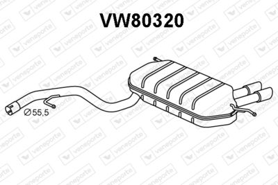 Глушитель выхлопных газов конечный VENEPORTE VW80320 для VW TIGUAN