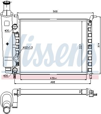 Радиатор, охлаждение двигателя NISSENS 617857 для FIAT PALIO