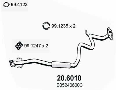 ASSO 20.6010 Глушитель выхлопных газов  для MAZDA 121 II (DB) 1.3 16V