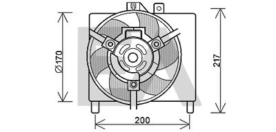 Вентилятор, охлаждение двигателя EACLIMA 33V44003 для SMART CROSSBLADE