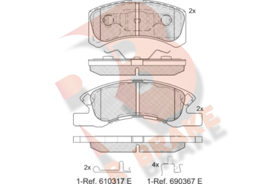 Комплект тормозных колодок, дисковый тормоз R BRAKE RB1701-208 для MITSUBISHI MIRAGE