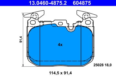 Комплект тормозных колодок, дисковый тормоз 13.0460-4875.2