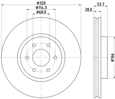 Тормозной диск HELLA 8DD 355 131-401 для MERCEDES-BENZ X-CLASS