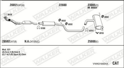 Изпускателна система WALKER VWK018924A