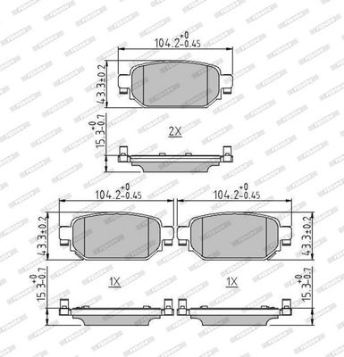 BREMSBELAGSATZ SCHEIBENBREMSE FERODO FDB5247 2