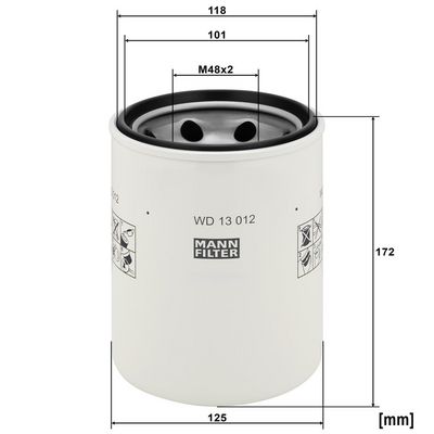 Hydraulisch filter (geschroefd) past: CASE IH 921 C DAEWOO 018 VT DOOSAN 035 EUCLID 40, 40 C, 60C FORD 9482 HITACHI CX1100, CX400, CX500, CX500S, CX550, CX550C, CX650, CX700, CX700HD, CX800HD