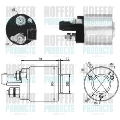 Тяговое реле, стартер HOFFER 46105 для VW SHARAN
